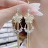 Long silver needle, design universal earrings, silver 925 sample, internet celebrity, trend of season