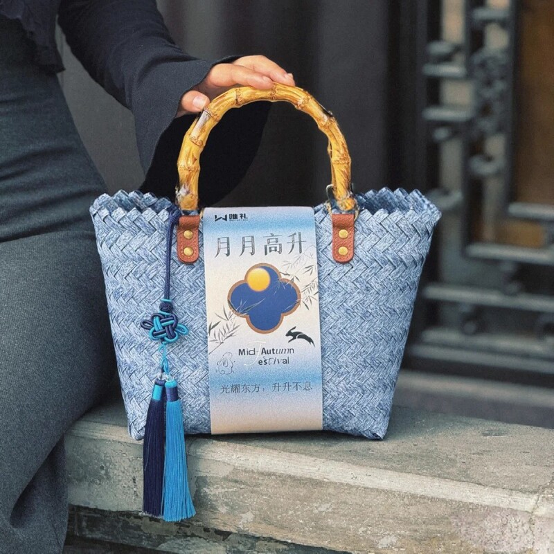 Hand-Woven Women's Bag, Rattan Bag, Handbag, Niche Rattan Bag, Light Luxury Gift Basket Bag, Birthday Weaving