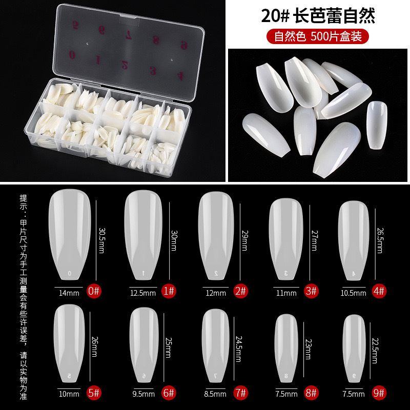 Nail Art Ballet Nail Tips Full Cover Nail Tips French Style Natural Color Fake Nails Pointed Nails 500 Pieces 100 Pieces