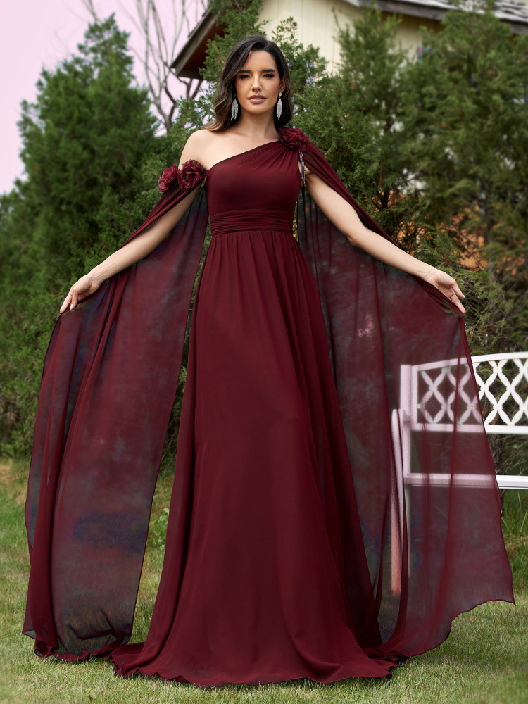 Elegant Women's A-line Chiffon Evening Dress For Formal Banquets_voghion.com