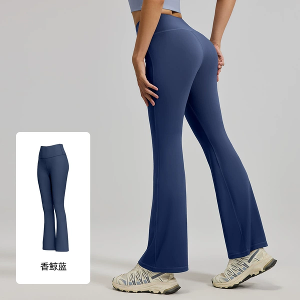 Fragrant whale blue flared pants