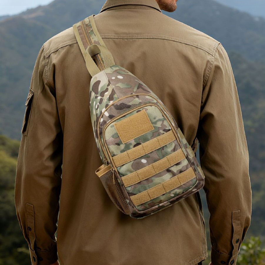 Personalizado al aire libre hombro bolso deportivo multifuncional bolso táctico camuflado bolso de Oxford tela de hombro bolso de hombre