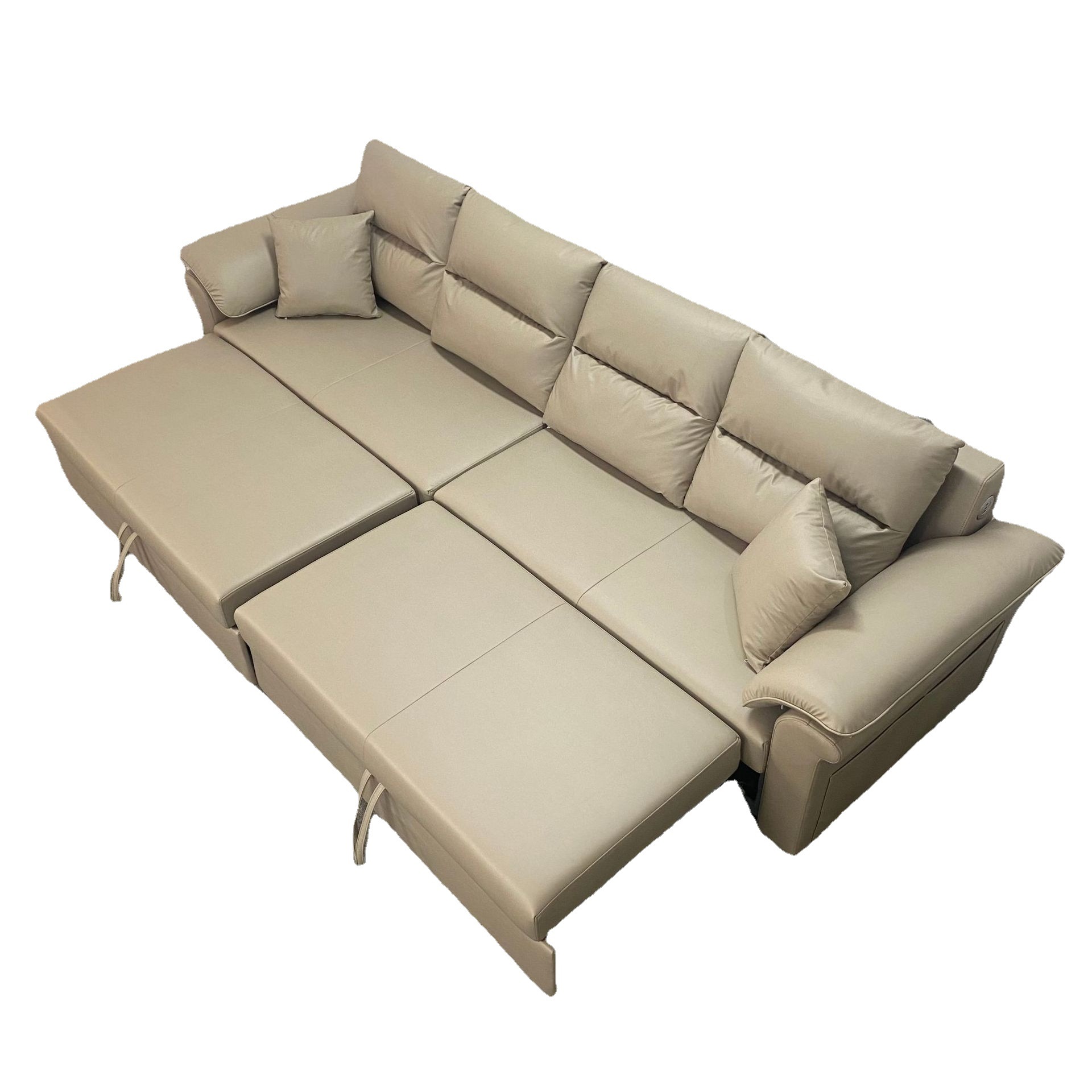 Sofá cama multifuncional de tela de tecnología de gran combinación sala de estar tipo gran casa de cuatro personas sofá cama plegable de doble propósito