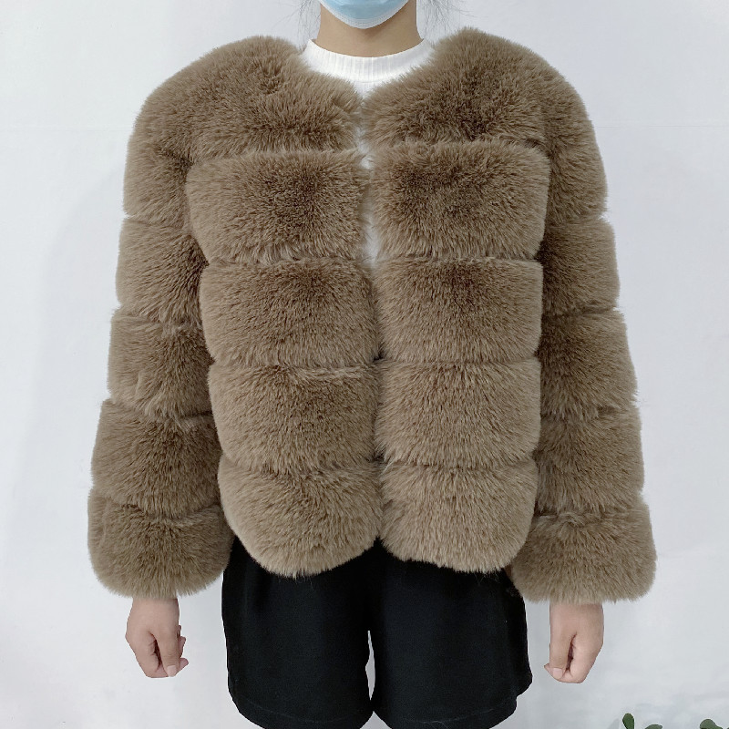 faux fur coat stitching cropped coat nihaostyles clothing wholesale NSXWY97165