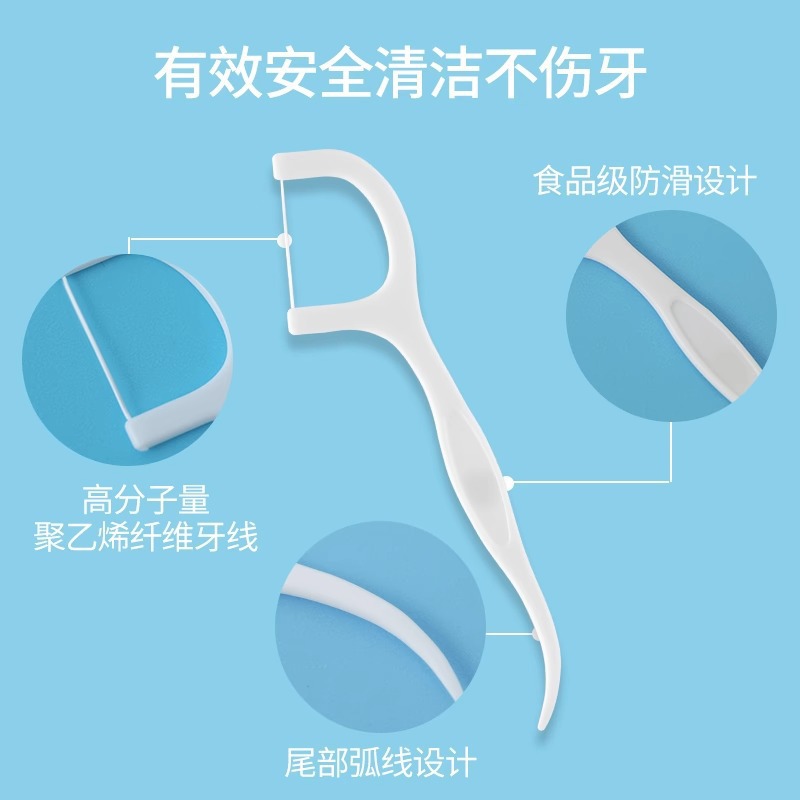 Dental floss ultra-fine family pack polymer disposable toothpick dental floss stick smooth portable dental floss box