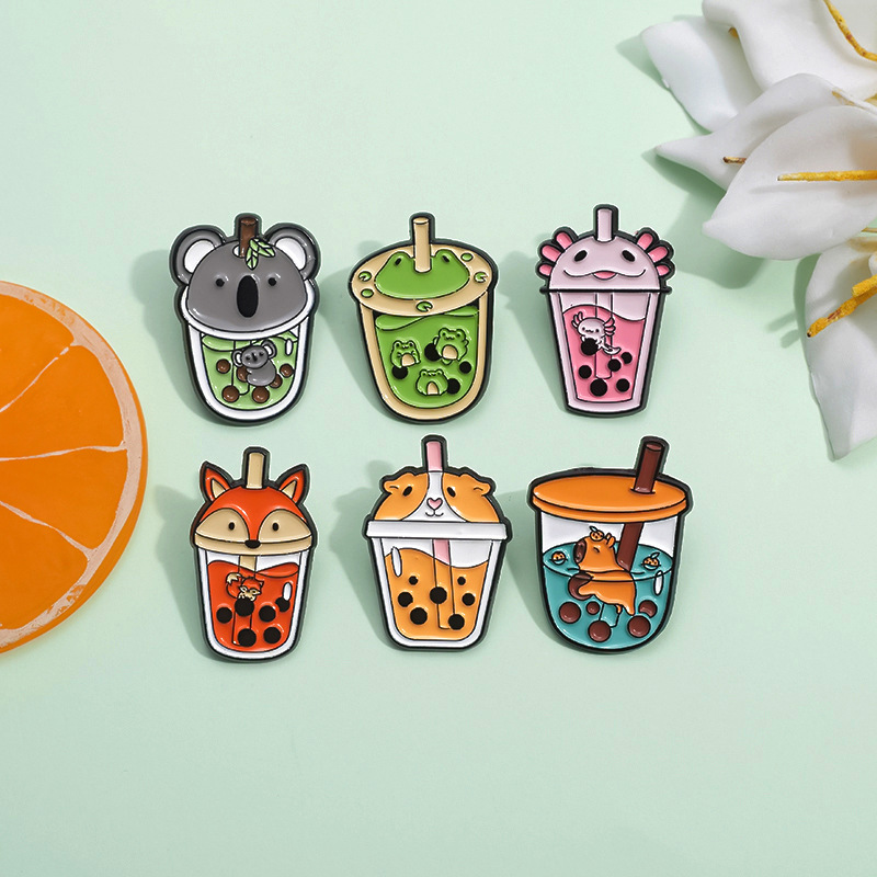 6g Weight Brooches Classification Holiday, Daily Occasion Zinc alloy Material Animal, Cup Pattern Unisex Gender Plating Design Cute Style Cute Pin Animal Cup Zinc Alloy Plating Unisex Brooches 6