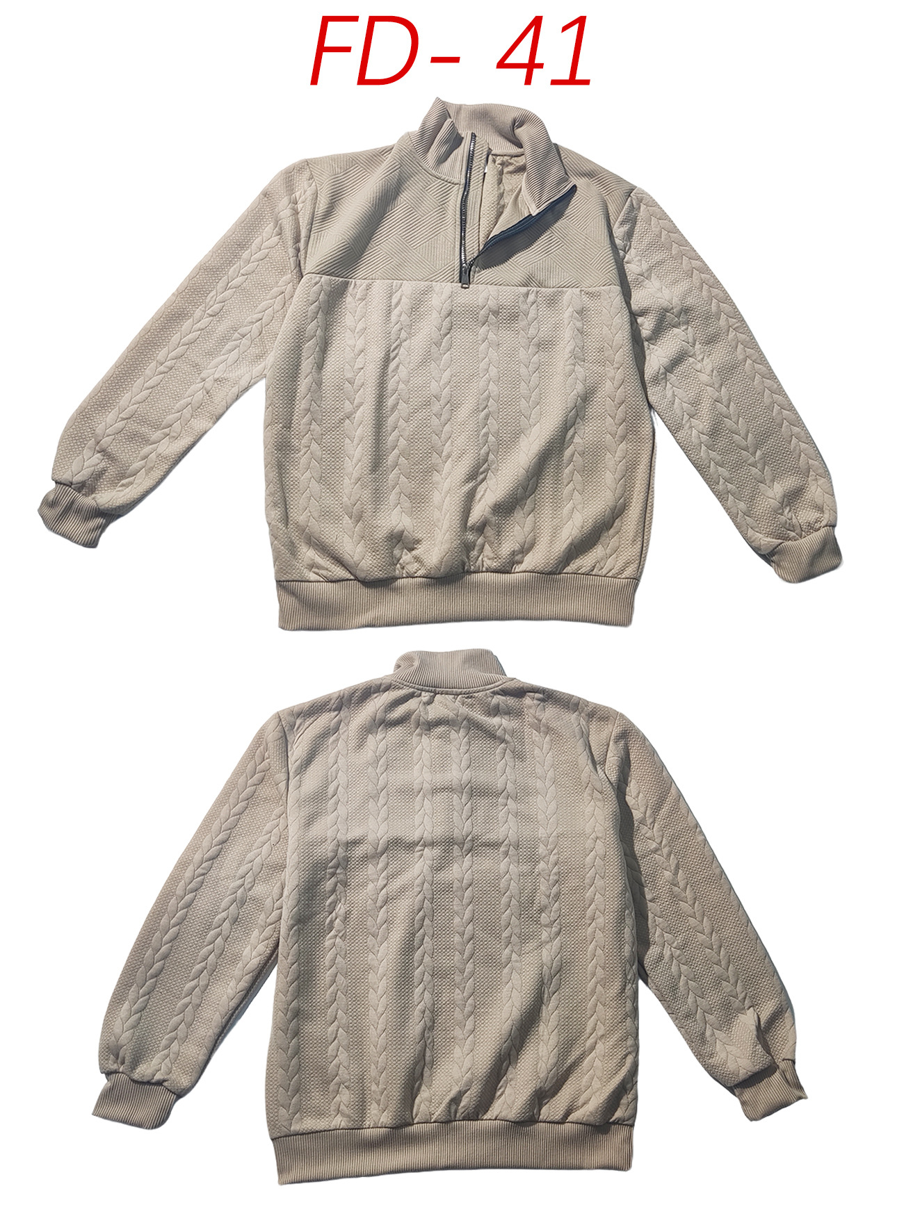 Cross Border American Retro Casual Stand Collar Zipper Pullover Loose Knitwork Long Sleeve Outdoor Custom_voghion.com