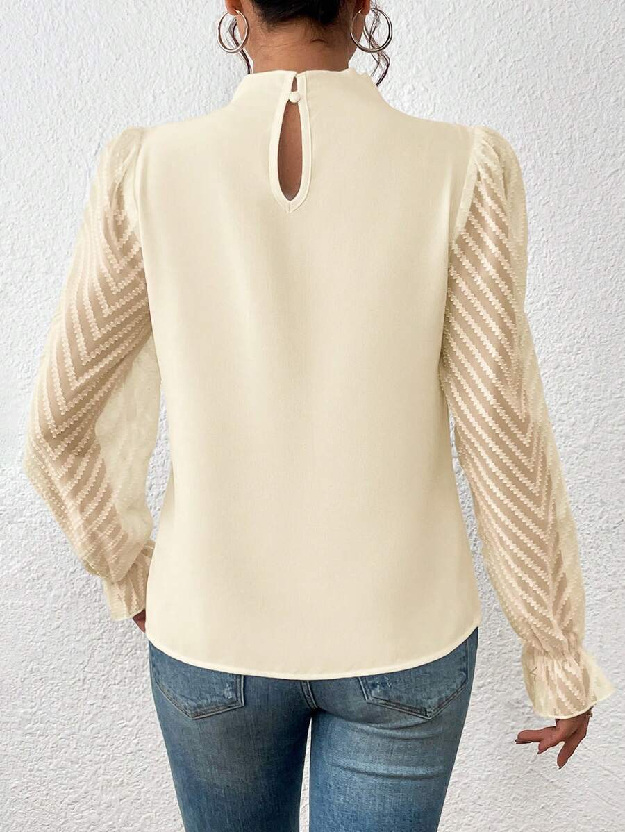 Women's Blouse Long Sleeve Blouses Ruffles Elegant Solid Color display picture 5