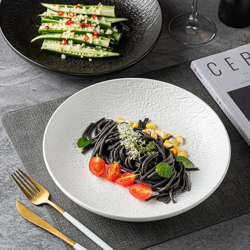 Black ceramic high quality dinner plate for home use