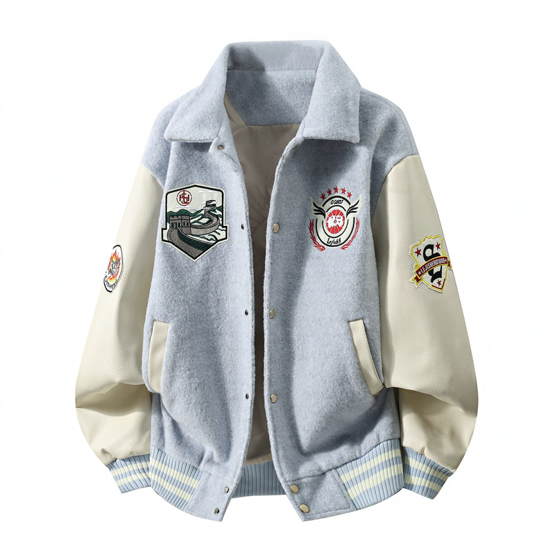 Men's winter trendy baseball jacket, casual, comfortable, stylish, plus-size jacket with fashionable letter embroidery Men's winter trendy baseball jacket, casual, comfortable, stylish, plus-size jacket with fashionable letter embroidery
