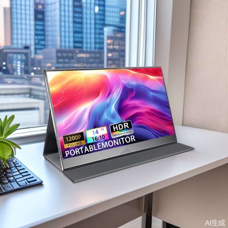 14inch Portable Monitor with Metal Casing, One-Line Connection Expansion Screen, Monitoring Screen, Mobile Phone Expansion, Same-Screen Cross-Border