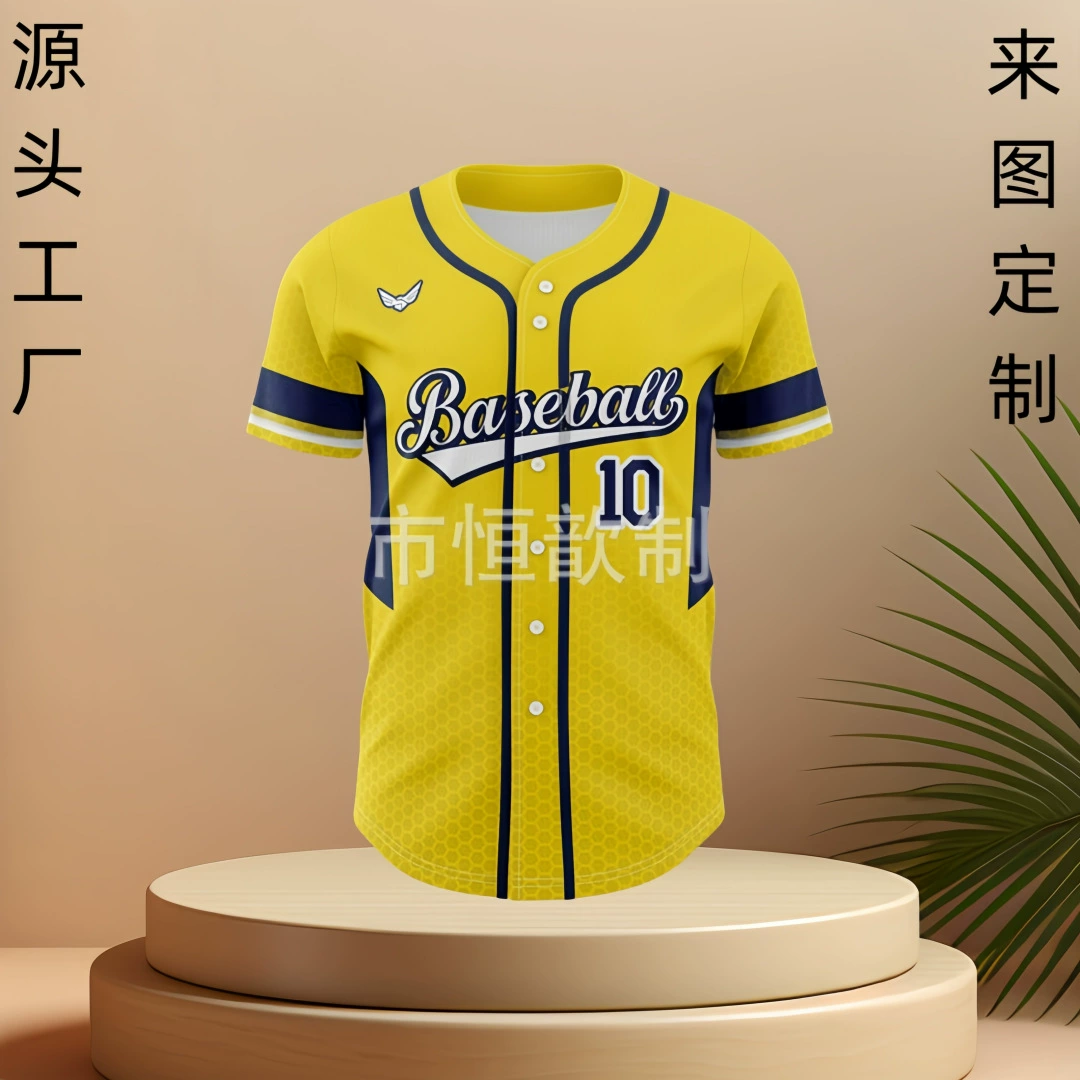 Внешняя торговля европейская и американская буквенно-печатная бейсбольная рубашка трансграничная быстротушающая сублимация цифровая печать хип-хоп кардиган с короткими рукавами бейсбольный костюм