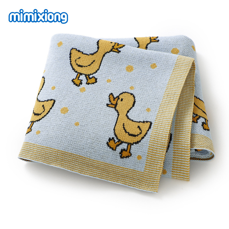 Caricatura pato jacquard mantas mantas mantas de aire acondicionado mantas de siesta Amazon mantas de punto mantas de venta caliente transfronteriza