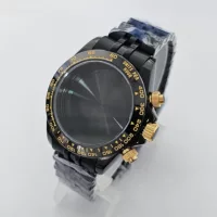 Аксессуары для часов 39MM кварцевое покрытие корпус стальной полосы комплект сапфирового зеркала с механизмом VK63
