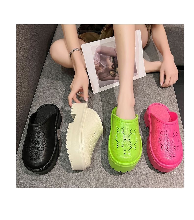 Quality Shoes G Brand New Trendy Unisex Sandals With Platform Soles, Stylish Beach Shoes, Thick-soled Closed-toe Shoes_vogvips.com
