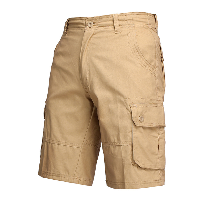 Venta al por mayor de pantalones cortos casuales de comercio exterior para hombres pantalones cortos de herramientas finos de verano nueva tendencia pantalones de cinco puntos con múltiples bolsillos sueltos