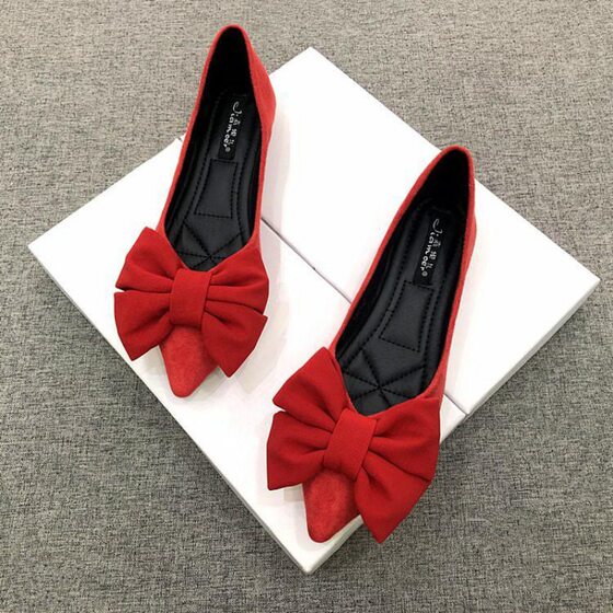 Flat Plaid Flats for Women 2024 New Women's Pointed Toe Shoes Rubber Sole Bow Black Versatile Work Scoop Shoes