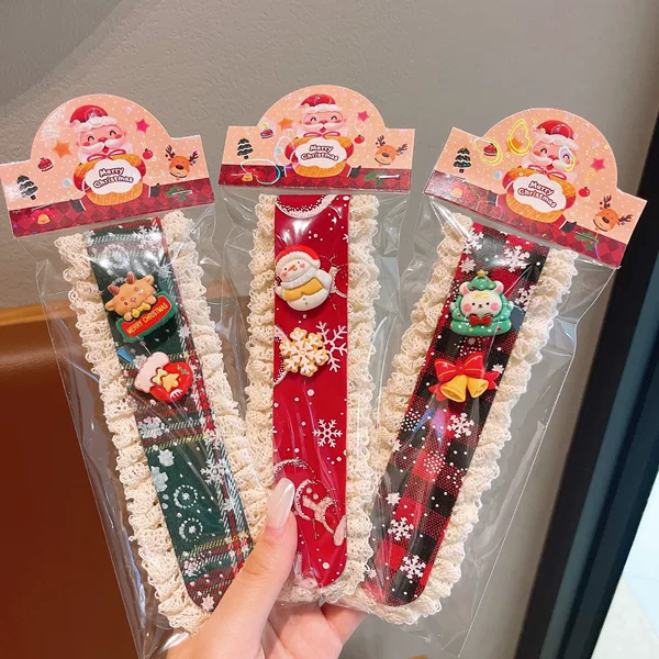 Velcro hair clips for girls, children's Christmas style, hair styling tool for tidying up stray hairs, baby hair accessories
