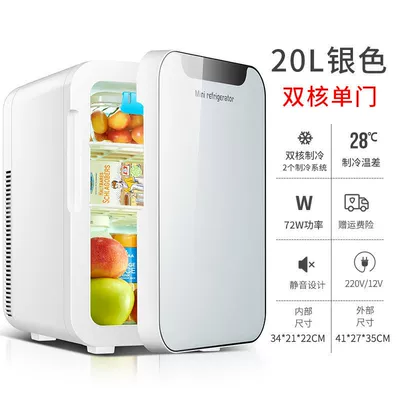 Small Refrigerator for Home and Soyuducular - 20l-single-door-dual-core-mechanical-silver