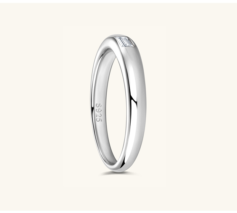 25g Weight Moissanite Inlay Material Rings Classification 1 Piece Quantity Daily Occasion 925 Sterling Silver Material Geometric Pattern Women's, Couple Gender GRA, Plating, Inlay Design INS Style, Simple Style Style Moissanite 925 Sterling Silver Rings Geometric Rings 11