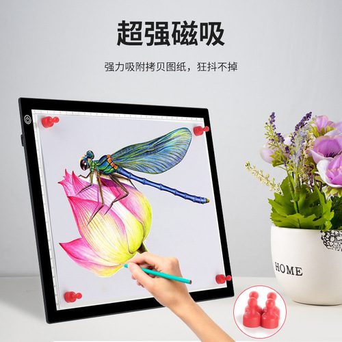 A4A3 Magnetic Adhesive High-Transparency Copy Board with Stone Decorative Painting LED Copy Table for Calligraphy, Art, Painting, and Translucent Board