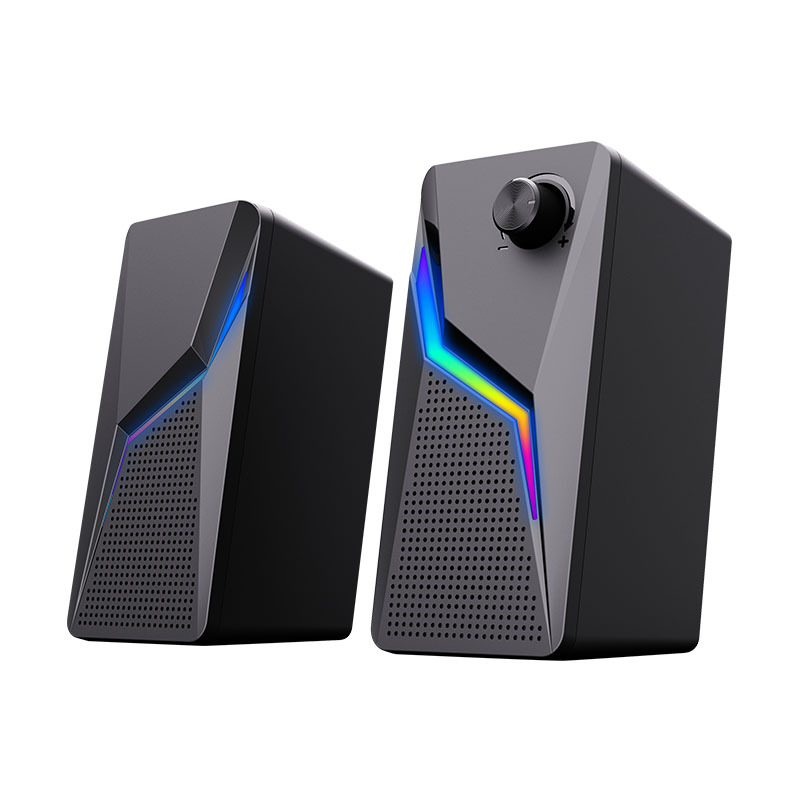 オーディオ卸売り2.0デスクトップコンピュータマルチメディアデスクトップusbノートパソコンのスピーカーrgb自慢ライトコンピュータオーディオ