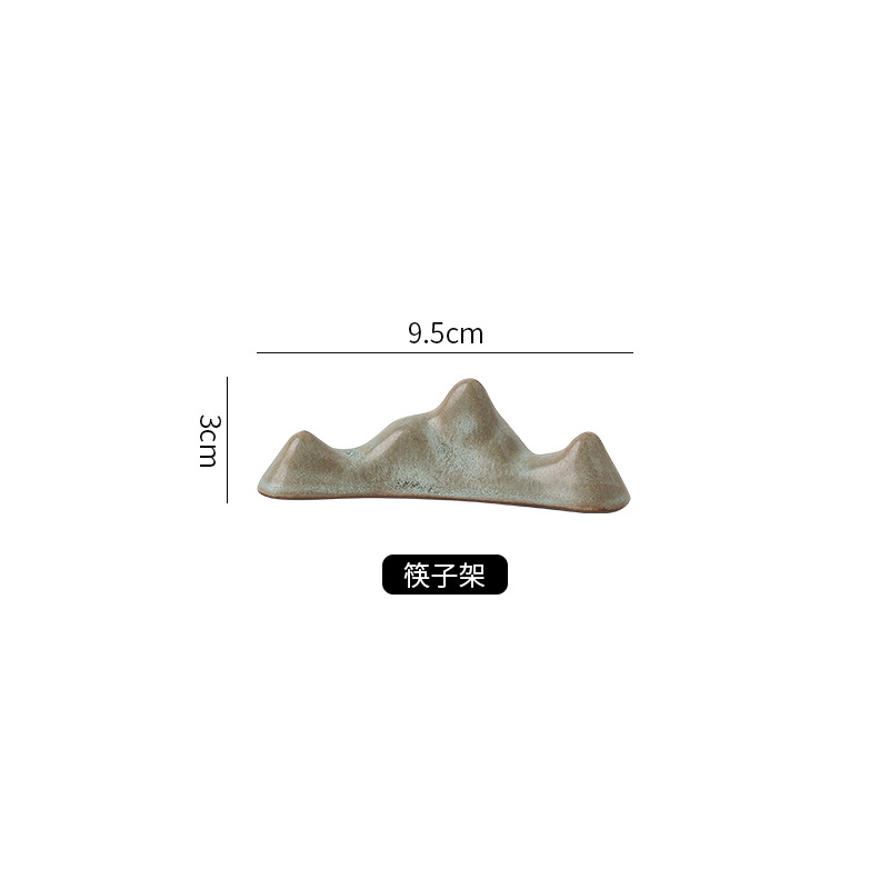 가마 젓가락 꽂이 - 갈색과 노란색