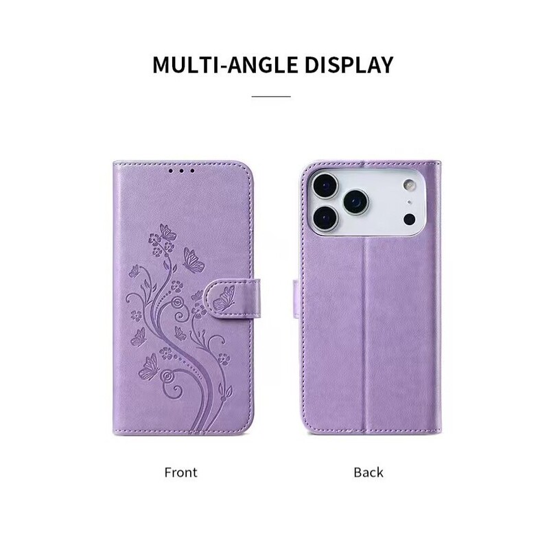 Cross-border butterfly flower flip phone case with card slot and stand for iPhone 17 Pro Max, iPhone 16, and iPhone 14, anti-drop phone cover Cross-border butterfly flower flip phone case with card slot and stand for iPhone 17 Pro Max, iPhone 16, and iPhone 14, anti-drop phone cover