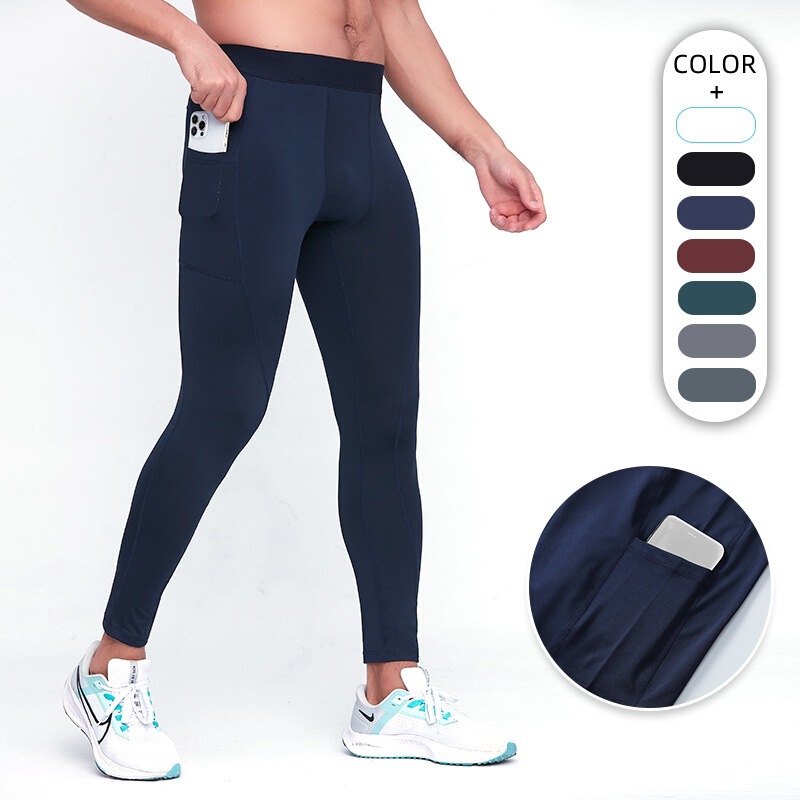 Pro Fitness Pants Sweat-Wicking High-Elasticity Marathon Running Training Sports Tight-Fitting Long Pants for Men Breathable Quick-Dry