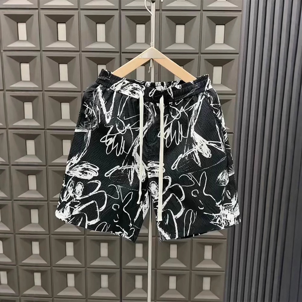 Men's Clothing Men's Fashion Printed Shorts Summer Style Trendy Unique Pattern Loose Fit Casual Wide Leg Five Point Pants Suitable For Wearing Outside_viptrois.com