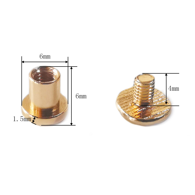 Clavo del libro de cuentas, cerradura de par de niño y madre dorado, tornillo de una palabra, álbum de fotos, calendario de escritorio, receta, par de remaches de niño y madre, tachuelas de cuero