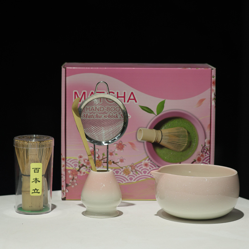 MATCHA跨境专供多款新品陶瓷5件套抹茶碗带嘴宋代点茶茶筅工具套|undefined