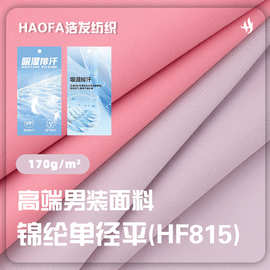锦纶单径平布料 170G锦氨高弹柔软透气针织布 潮牌运动服T恤面料
