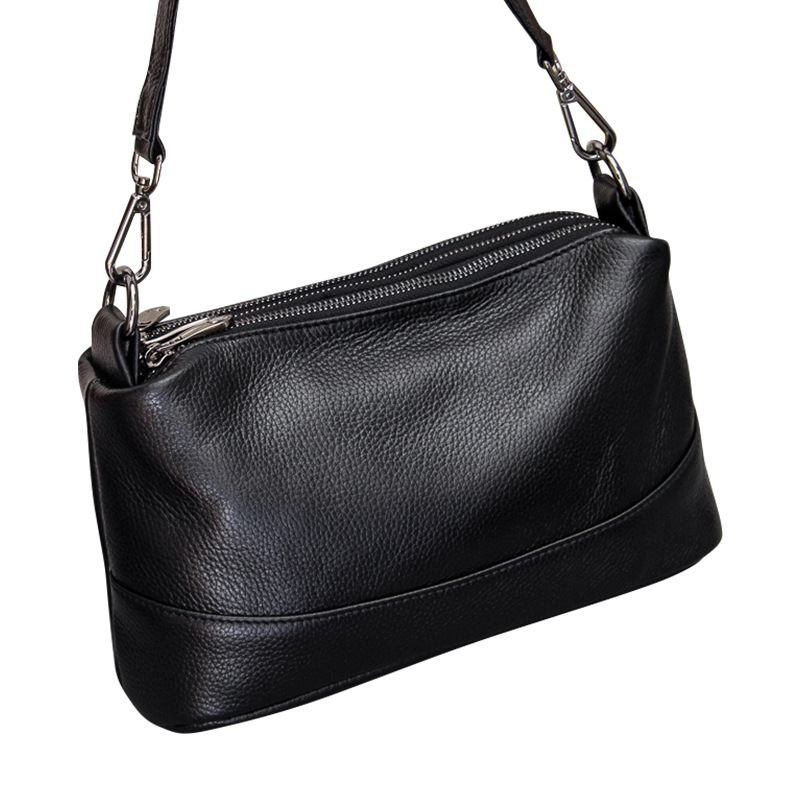 Women's 2025 New Trendy Multi-Zipper Multi-Layer Genuine Leather Shoulder Crossbody Bag Soft Top Grain Cowhide Handbag - Thumbnail 5