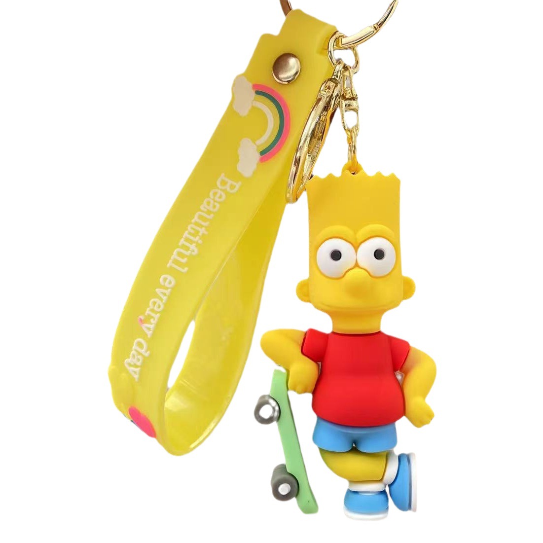 Cross-border Simpson llavero de dibujos animados muñeca pareja bolsa Coche colgante muñeca máquina muñeca pequeño regalo al por mayor