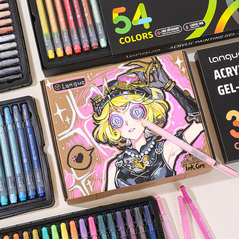 Languo P650 立体アクリル絵画ペン 90 色プラス大容量学生ハンドブックペン絵画 1 ミリメートルマーカーペン|undefined
