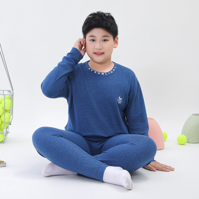 秋冬胖童保暖秋衣秋裤套装加肥加大男女童磨毛内衣中大童打底内衣|undefined