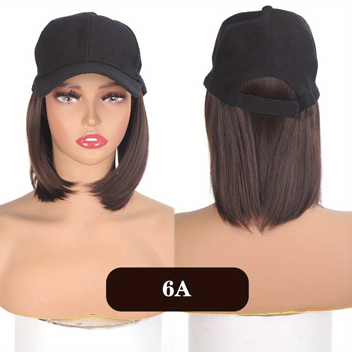 Europa y América primavera y verano sombrilla gorra peluca Bobo peinado nuevo protector solar al aire libre sombrero integrado forma de peluca