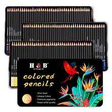 定制彩铅笔套装72色120色铁盒油性彩铅美术绘画用品手绘跨境热销