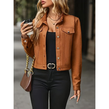 M 64929 Suede Short Jacket ��Ƥ�޶̼п˿羳����ͨ
