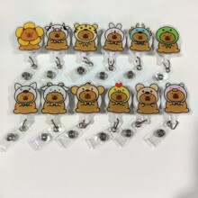 伸缩工牌扣 办公贴标易拉扣 护士卡扣伸缩易拉得亚克力生肖牌YC1