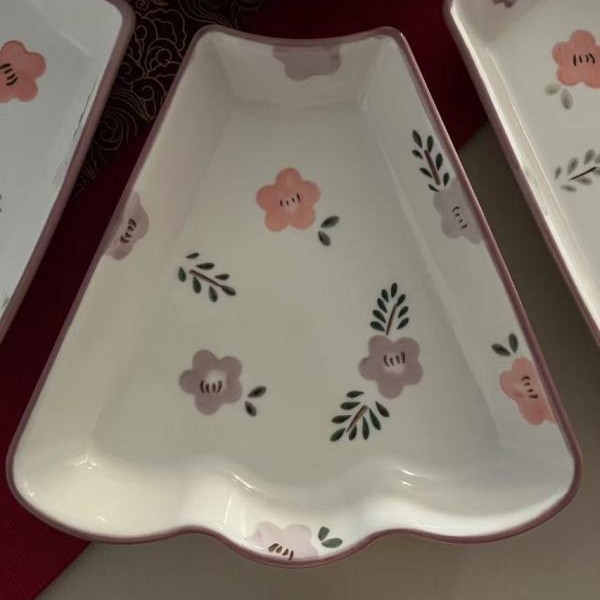Tazón de alto valor púrpura flor vidriada color cerámica vajilla tazones combinación de platos hogar regalo al por mayor tazón de sopa binaural