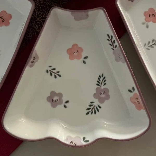 Ceramic Tableware Set — Soup Bowls & Dinnerware, floral purple-smoked pattern, home use