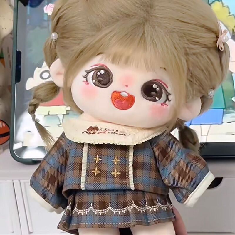 20cm baby clothes chestnut grain sp cotton doll dress-up preppy style skirt dress baby girl clothes cheap doll clothes