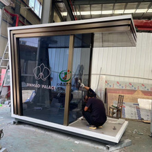 不锈钢保安亭可移动售楼部形象站台小区移动门卫值班亭礼宾岗亭