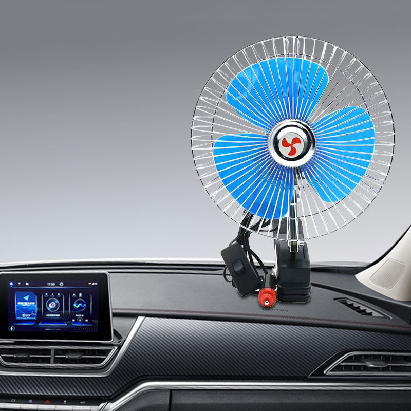 Ventilador de coche 12V ventilador eléctrico 24V ventilador de coche con clip sacudiendo la cabeza del coche pequeño ventilador eléctrico
