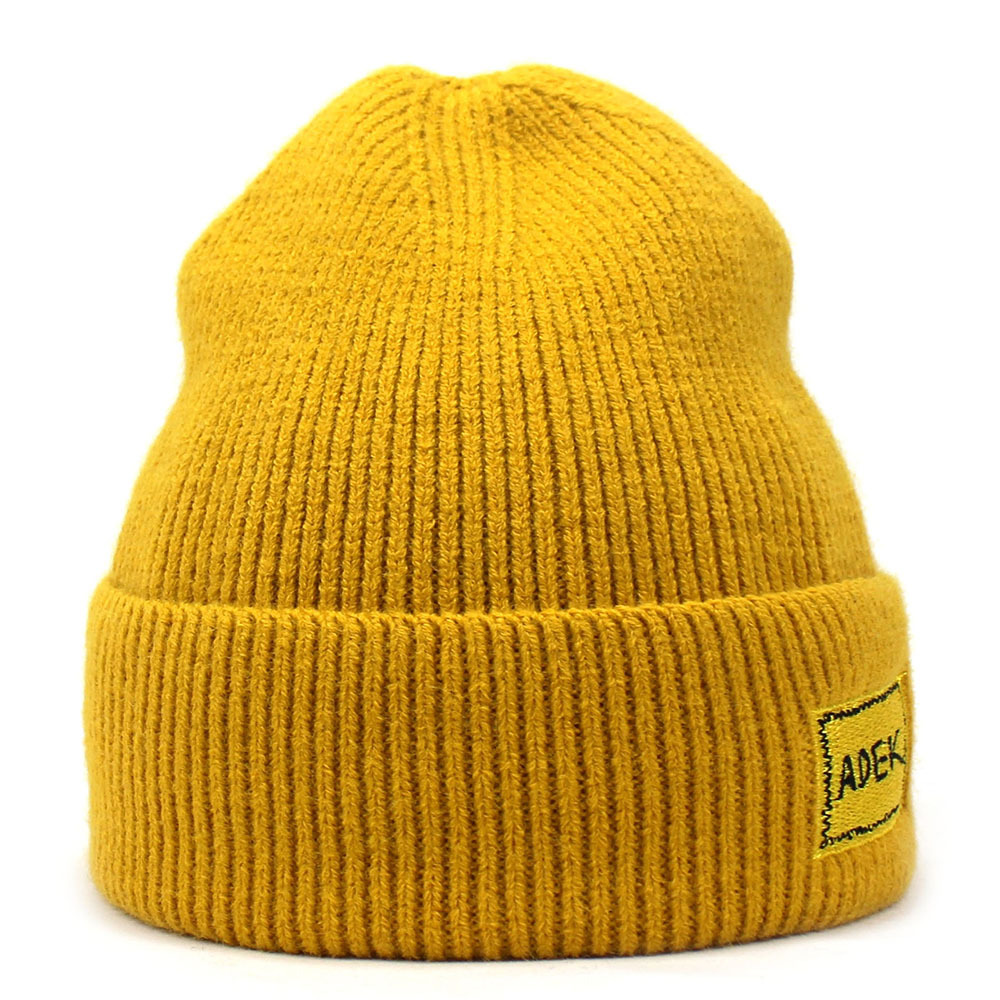 Unisex kašmyro megzta kepurė Moteriška kepurė raidė su ritininiu krašteliu megztinė kepurė vilnonė kepurė_voghion.com