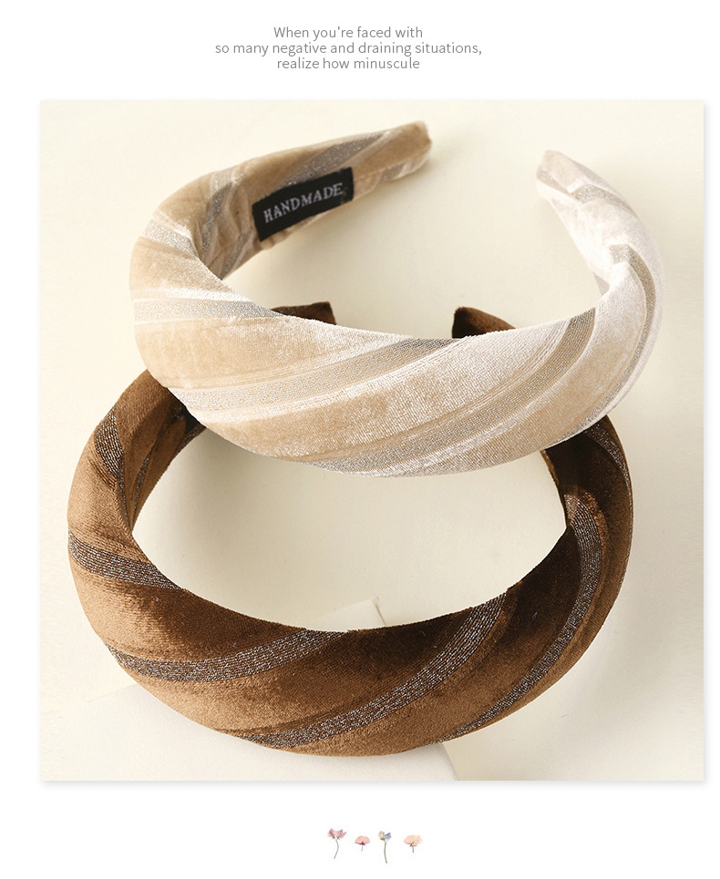 Sponge Gold Velvet Hair Hole Solid Color Hairband display picture 6