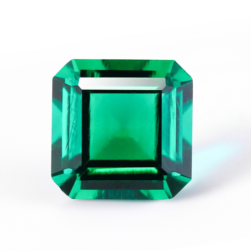 Weisheng Jewelry Esmeralda Gema Anillo Fideos Piedra principal Chaflán cuadrado Cheping Zambia Esmeralda Piedra desnuda al por mayor