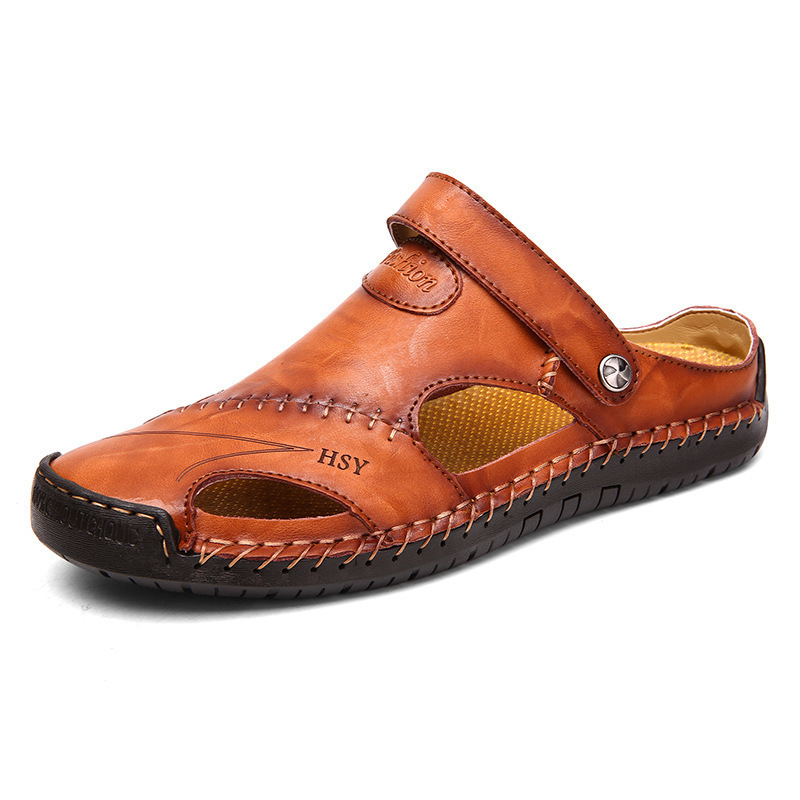 Amazon Cross-Border Spring and Summer Men's Large Size Sandals Men's Trendy Genuine Leather Beach Shoes Casual Sandals and Slippers Men's Shoes Sewing Shoes Amazon Cross-Border Spring and Summer Men's Large Size Sandals Men's Trendy Genuine Leather Beach Shoes Casual Sandals and Slippers Men's Shoes Sewing Shoes